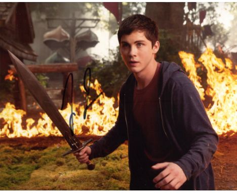 Percy Jackson and the Lightning Thief 8x10 photo signed by actor Logan Lerman who also starred in the war movie 'Fury'. Good 