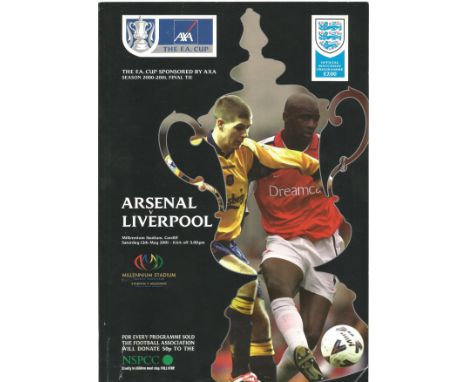 FA Cup Final and Semi-finals Matchday Programme collection. Arsenal V Liverpool in 2001, Arsenal V Southampton in 2003, Arsen