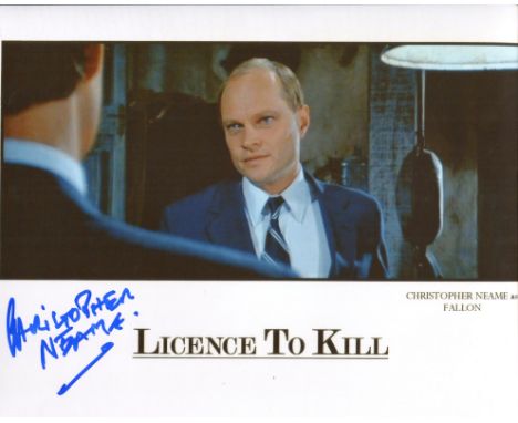 007 James Bond movie License to Kill 8x10 photo signed by actor Christopher Neame who played Fallon in the film. Good conditi