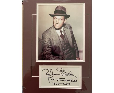 The Untouchables, professionally double mounted 12x16 display piece signed by actor Robert Stack who has added 'The Untouchab