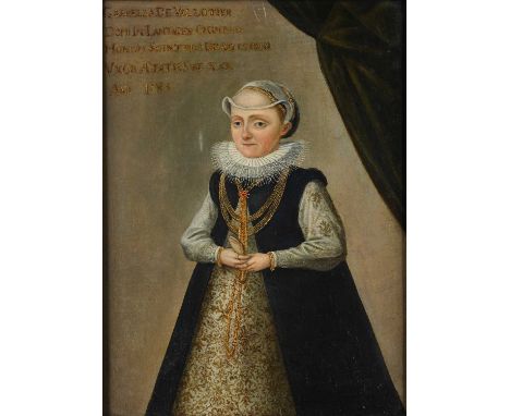 Continental School in the Late 16th Century StyleA Portrait of G.Vallotier (by repute) three-quarter length standing wearing 