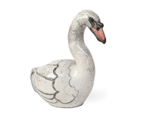 Jennie Hale (b. 1956) SwanSigned, raku fired ceramic, 42cm highGood overall condition.