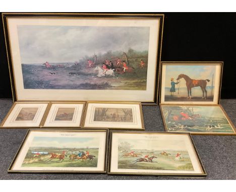 Hunting Interest - After Henry Alken, after, The Right Sort and The Wrong Sort, coloured prints;  Herring, after, Mr Mure of 