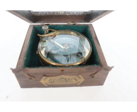 Boxed brass captain cabin map reader compass 