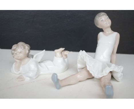 Lladro baby angel together with Nao ballerina 