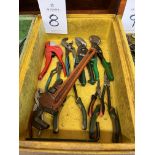 Lot of Hand Tools, Metal Snips, 14" Pipe Wrench, Pliers