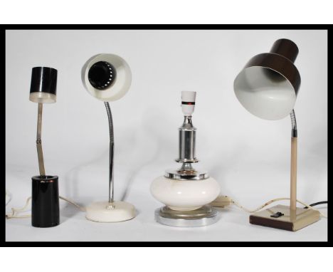 A collection of four retro / vintage 20th Century work / desk lights to include a Anglepoise 92, gooseneck and Italian design
