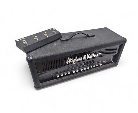 Hughes & Kettner Attax 100 guitar amplifier head, serial no. A01-1221-20301900, together with a Hughes & Kettner FS-4 four-bu