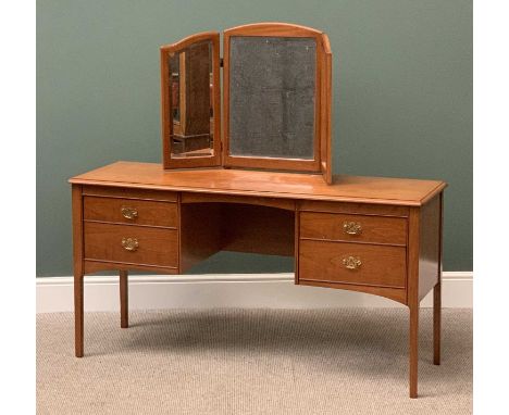 STAG LIGHT WOOD DRESSING TABLE, 136cms H, 147cms W, 46cms D