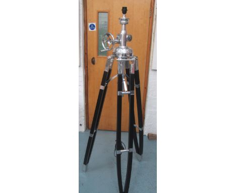 STANDARD LAMP, Marine style, on tripod supports, 175cm H. 