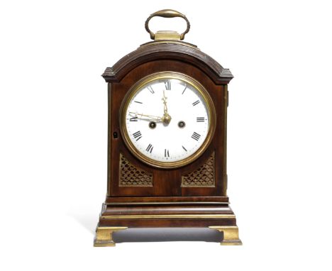 A SMALL REGENCY FRUITWOOD BRACKET CLOCK BY DESBOIS &amp; WHEELER, LONDON, EARLY 19TH CENTURY the brass eight-day repeating mo