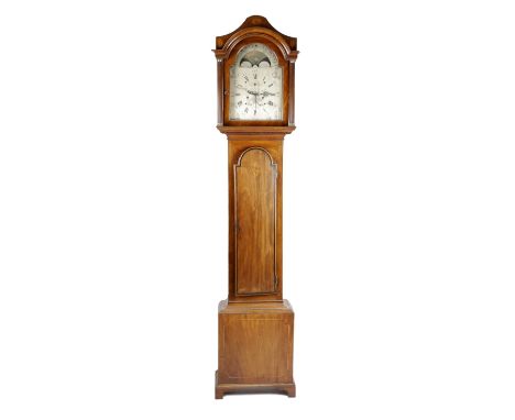 A LATE GEORGE III CORNISH MAHOGANY LONGCASE CLOCK BY WILLIAM WEST OF HELSTON, CORNWALL the brass eight day movement with four