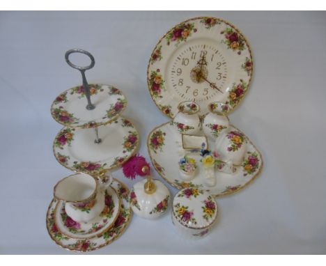 Assorted Royal Albert items to include 6 sandwich plates, cake stand and various trinket items