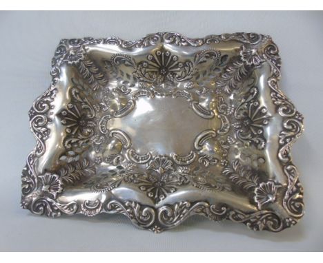 HM Silver pierced Victorian trinket dish approx 9" x 6" approx 6ox