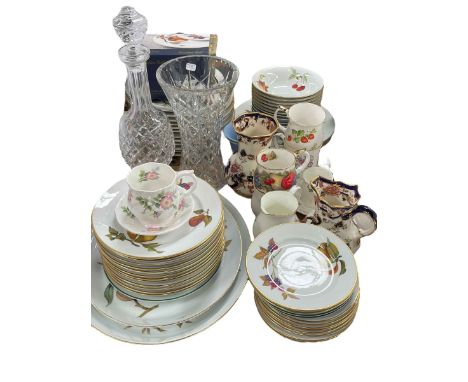 Collection of Royal Worcester Evesham, Mason's Mandalay, glass, etc.