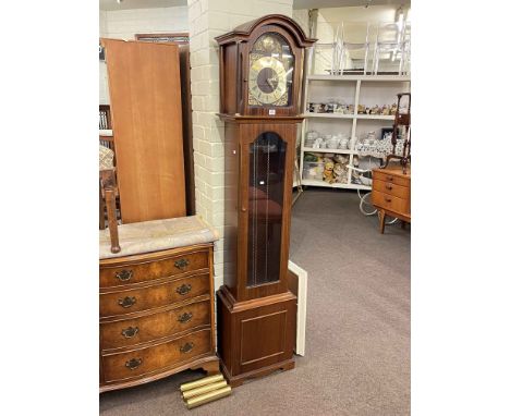 English Elegance mahogany cased triple weight longcase clock, 186cm.