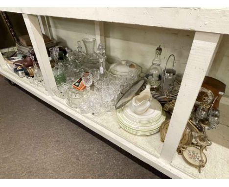 Bohemia glass, cameras, mantel clock, porcelain, stamps, magazines, etc.