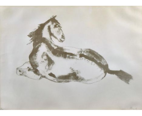 § Dame Elisabeth Frink, CH, DBE, RA (British, 1930-1993) Resting Horse signed lower right "Frink" and with blindstamp lithogr