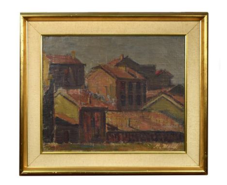§ Maurice Blond (French/Russian, 1899-1974) Les Toits Roses / Red / Pink Rooftops signed lower right "M Blond" oil on canvas 