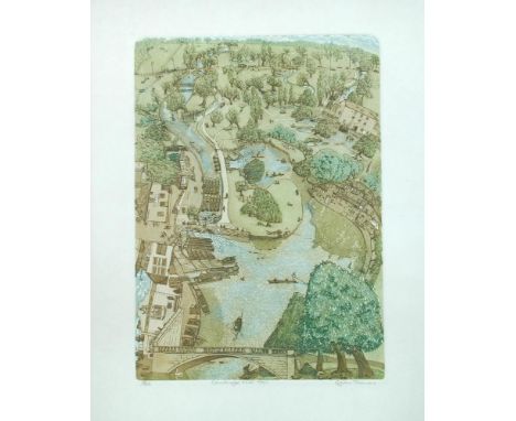 § Glyn Thomas (British, b. 1936) Four views of Cambridge: Byron's Pool; Three Meadows; Railway Walk and Cambridge Mill Pool a