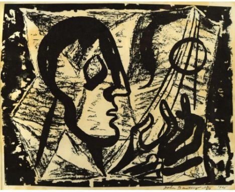 § John Banting (British, 1902-1972) Man Playing a Musical Instrument signed, numbered and dated lower right "John Banting 10/