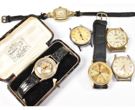 A collection of assorted gentlemans' wristwatches and fragments AF. The lot to include a Citron quartz wristwatch, a Timex wr