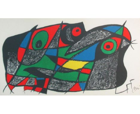 JOAN MIRO (Spanish,1893-1983), Sculpture Series, original lithograph, 1974, 40cm W x 20cm H. (Please Note Clause 6 of Buyers 