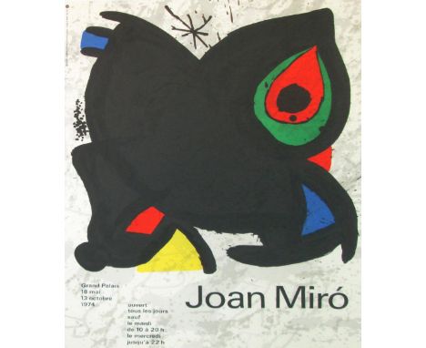 JOAN MIRO (Spanish, 1893-1983) 'Affiche pour l'exposition Grand Palais Paris' original lithograph 1974, 42cm x 59cm H. (Pleas