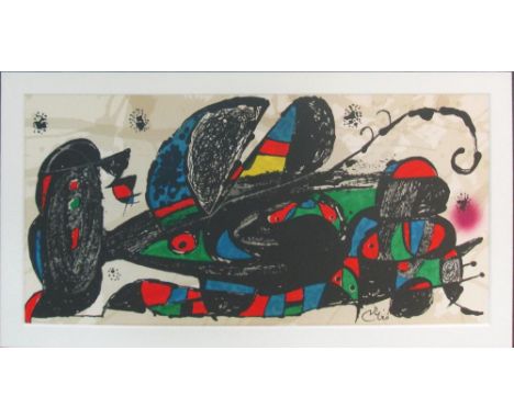 JOAN MIRO (Spanish, 1893-1983) Miro sculpture - Iran lithograph in colours 1974, 39cm x 20cm H. (Please Note Clause 6 of Buye