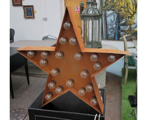 WALL LIGHT, Rustic effect, in the form of a star, 67cm W.