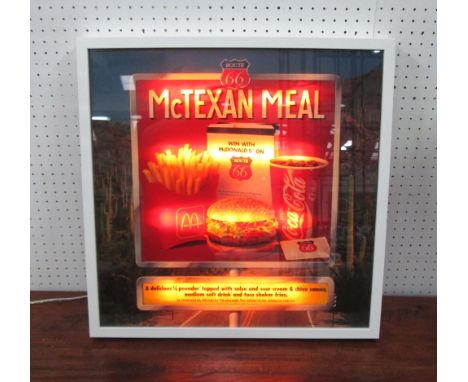 McDONALD'S 1950'S LIGHTING ADVERTISEMENT, 53cm x 53cm.