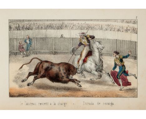 Bullfighting.- - España Corida de Toros. Courses et combats de Taureaux Espagne,   no text, lithographed pictorial title, por