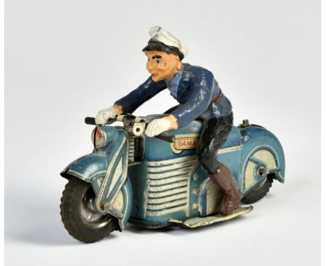 Gama, Motorrad Polizei 126, US Z. Germany, 17,5 cm, Blech, Friktion defekt, LM, Z 3