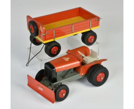 Steiff, Traktor mit Anhänger, W.-Germany, 60 cm, GemBw, Z 1-