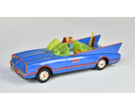 Gama, Batmobile, 30 cm, Blech, Antrieb ok, mit einer Rakete, LM, zwei Pistons fehlen, sonst Z 2
