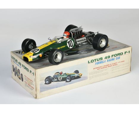 J Toy, Lotus 49 Ford F-1 Formula Racing Car, Japan, 42 cm, Blech, Antrieb ok, Okt Z 1-, Z 1