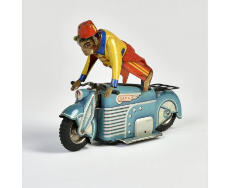 Gama, Affe auf Motorrad, US Z. Germany, 17 cm, UW ok, min. LM, Z 2