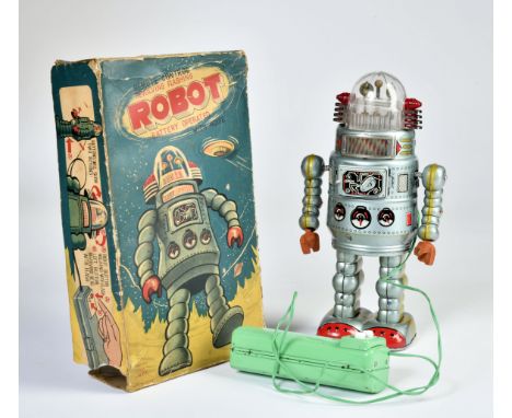 Alps, Revolving Flashing Robot, Japan, 24 cm, Blech, Funktion defekt, mit Oberkarton, LM
