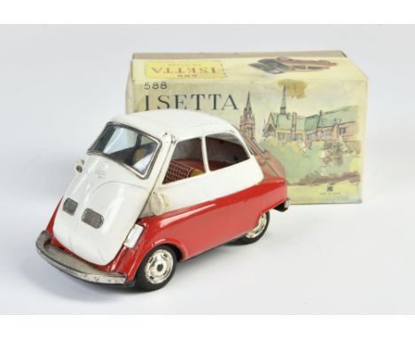 Bandai, Isetta, Japan, 17 cm, Blech, Friktion defekt, LM, Reprobox, Z 3