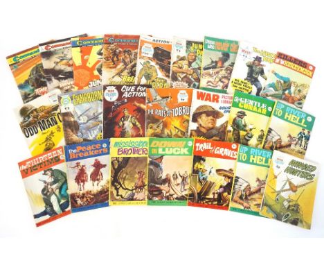 LARGE SELECTION OF CHILDREN'S VINTAGE ACTION COMICS
including 1960/70's editions of Commando (No.107 noted), War, Air Ace, Ba
