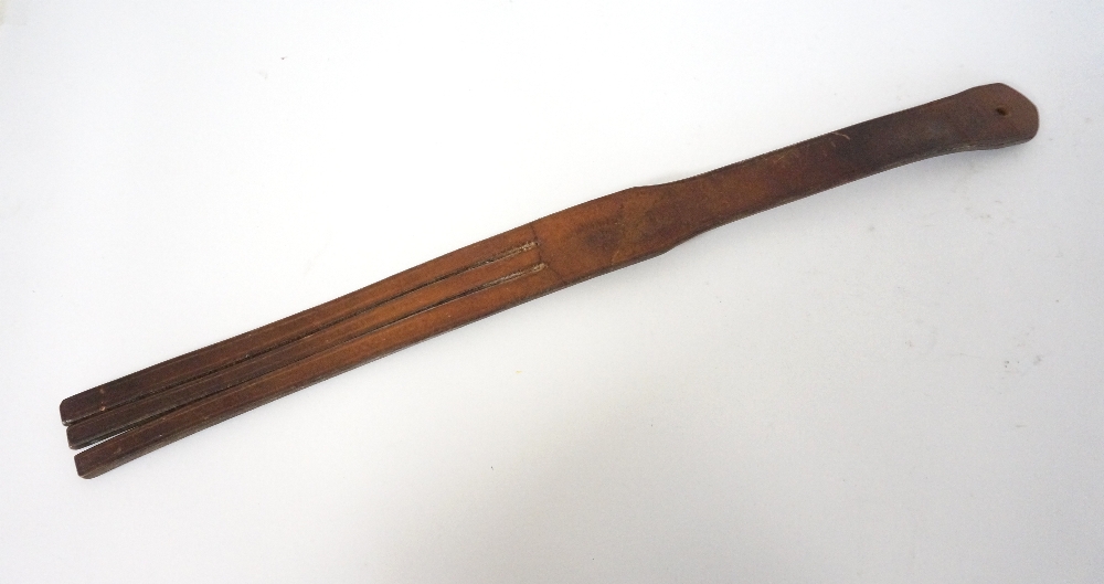 VINTAGE LEATHER TAWSE marked 'John J. Dick, Maker, Lochgelly', and