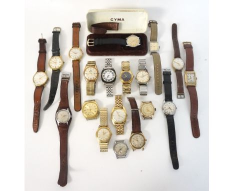 COLLECTION OF VINTAGE GENTLEMAN'S WRISTWATCHES
including Roamer, Tyma, Oris, Cronel, Avalon, J.W.Benson, Bonheur, Rodania, Mo