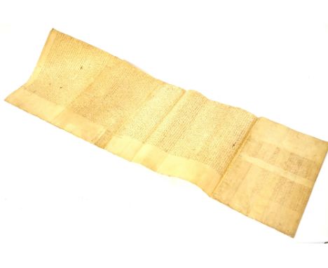 17th CENTURY SCOTTISH MARRIAGE CONTRACT
of William Mure of Glanderstone and Eupham Mure, eldest daughter of the late Robert M