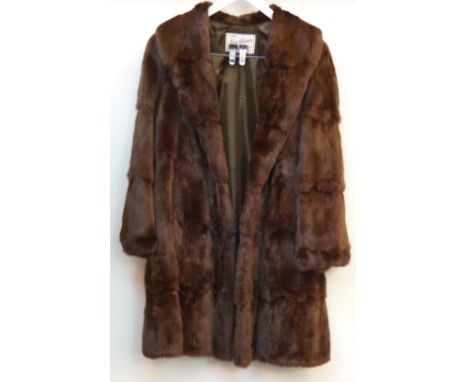 VINTAGE LADY'S MINK COAT
with shawl collar and pockets, labelled 'Moray Glasser, Furrier, 293 Sauchiehall St., Glasgow'