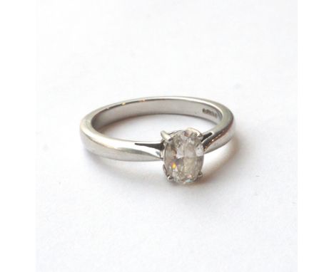 IMPRESSIVE DIAMOND SOLITAIRE RING
the oval cut diamond weighing 0.64cts on platinum shank, ring size M, complete with GIA Gem