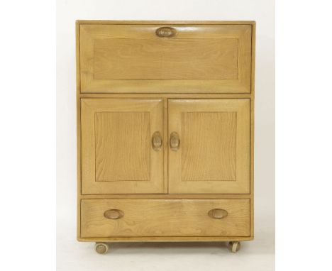 An Ercol elm escritoire, 82cm wide