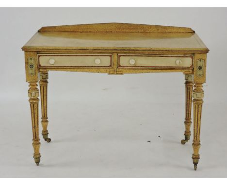 A Victorian painted and simulated maple side table, 110cm