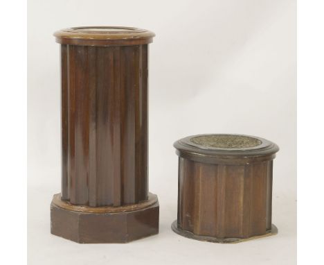 A Victorian circular mahogany pot cupboard, and a commode