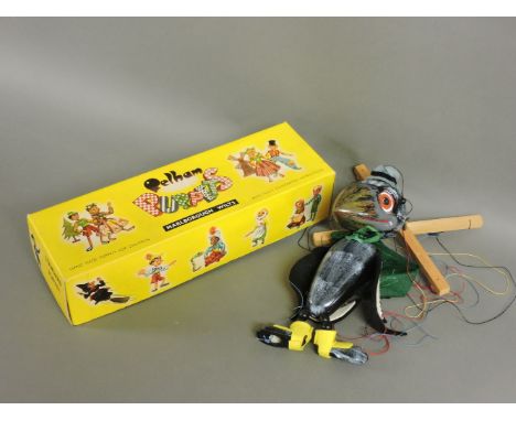 A boxed Pelham puppet, Crow
