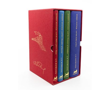 Rowling, J. K. The Harry Potter Gift Set, deluxe editions of the first four novels in the series, each one signed by the auth